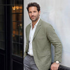 Men's Notch Lapel Textured Two-Button Blazer