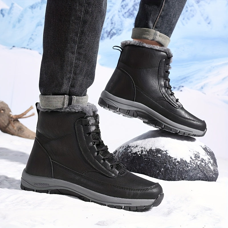 Women's Fur Lined Lace-Up Outdoor Snow Boots