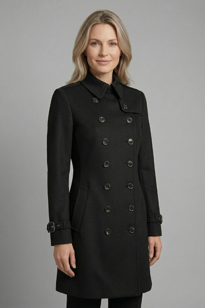 Women's Double-Breasted Buckle Cuff Trench Coat
