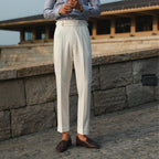 Men's High-Waisted Pleated Trousers