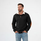 Men's Sherpa Collar Quarter-Zip Pullover Sweatshirt