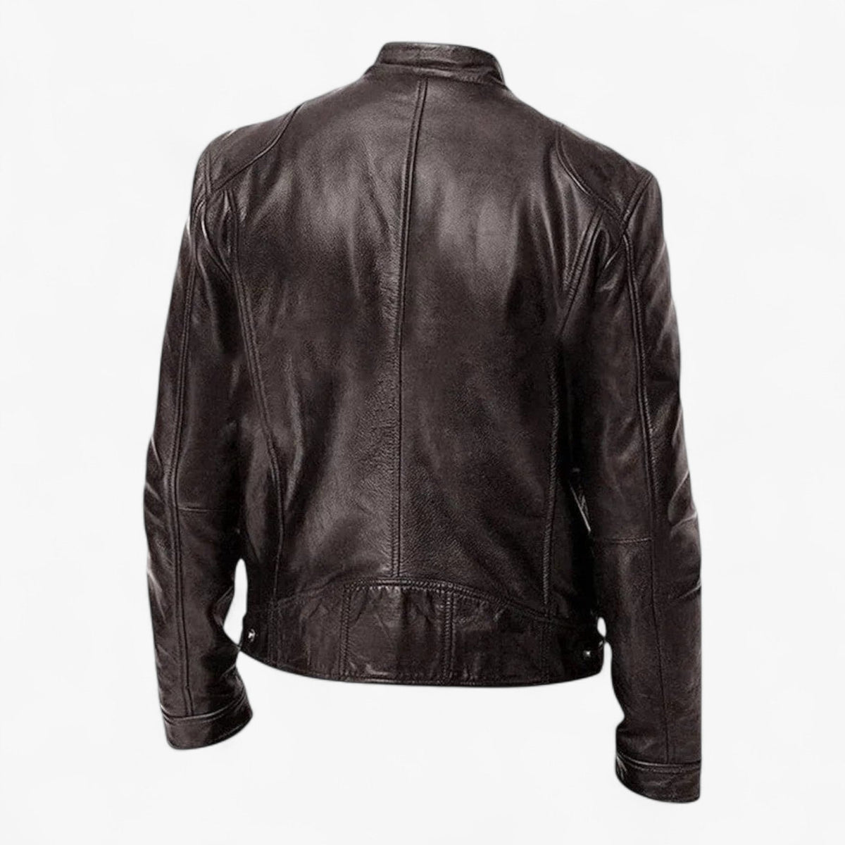 Men's Fitted Faux Leather Moto Style Jacket