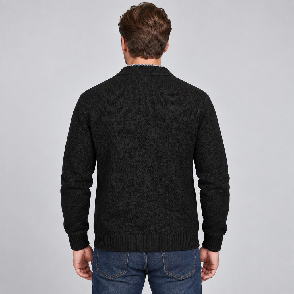Men's Fleece Lined Shawl Collar Knit Cardigan