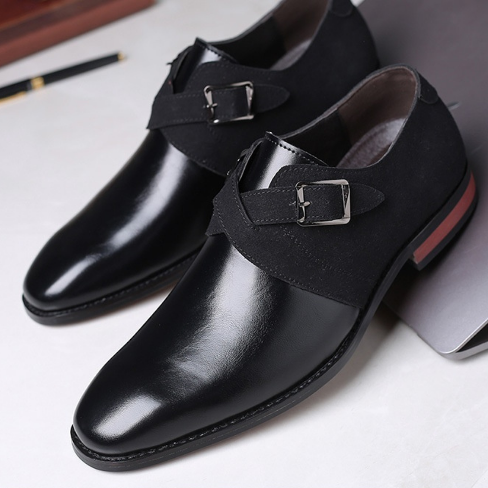 Men's Two-Tone Monk Strap Formal Dress Shoes