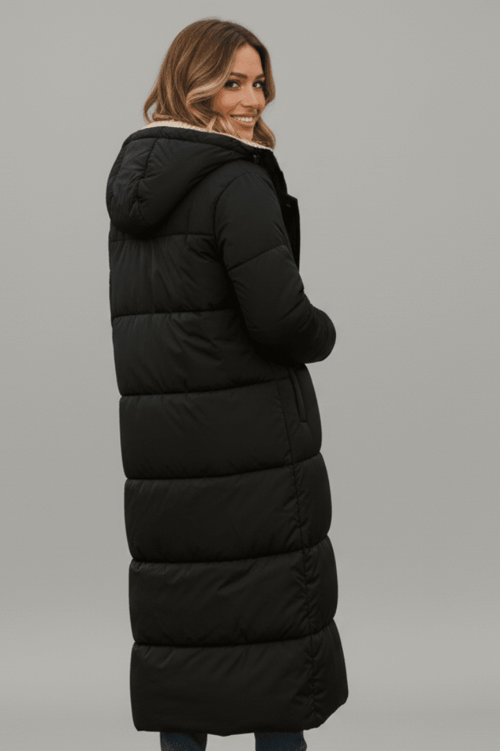 Women's Sherpa Lined Longline Quilted Puffer Coat