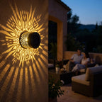 Solar Garden Lantern with Decorative Cut-Out Light Pattern