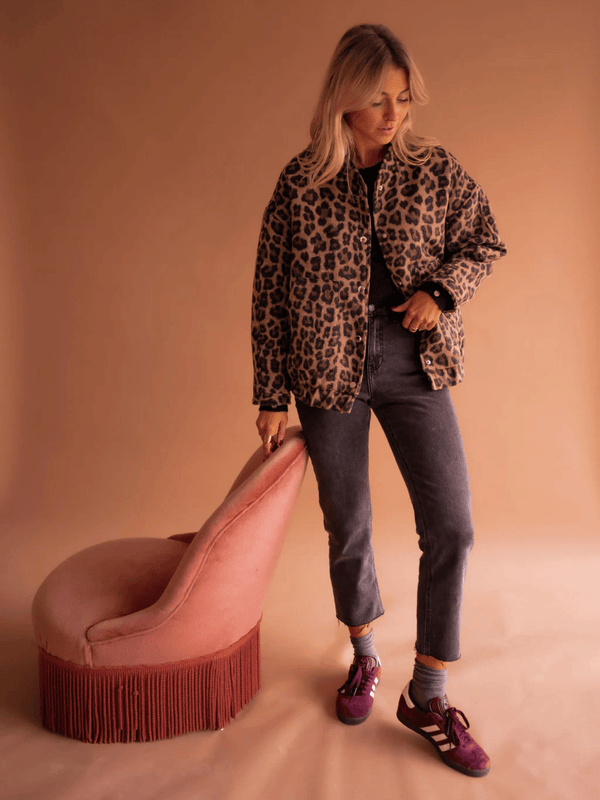 Women's Leopard Print Button-Front Shacket