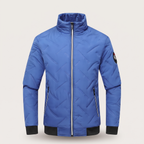 Men’s Chevron Quilted Stand Collar Bomber Jacket