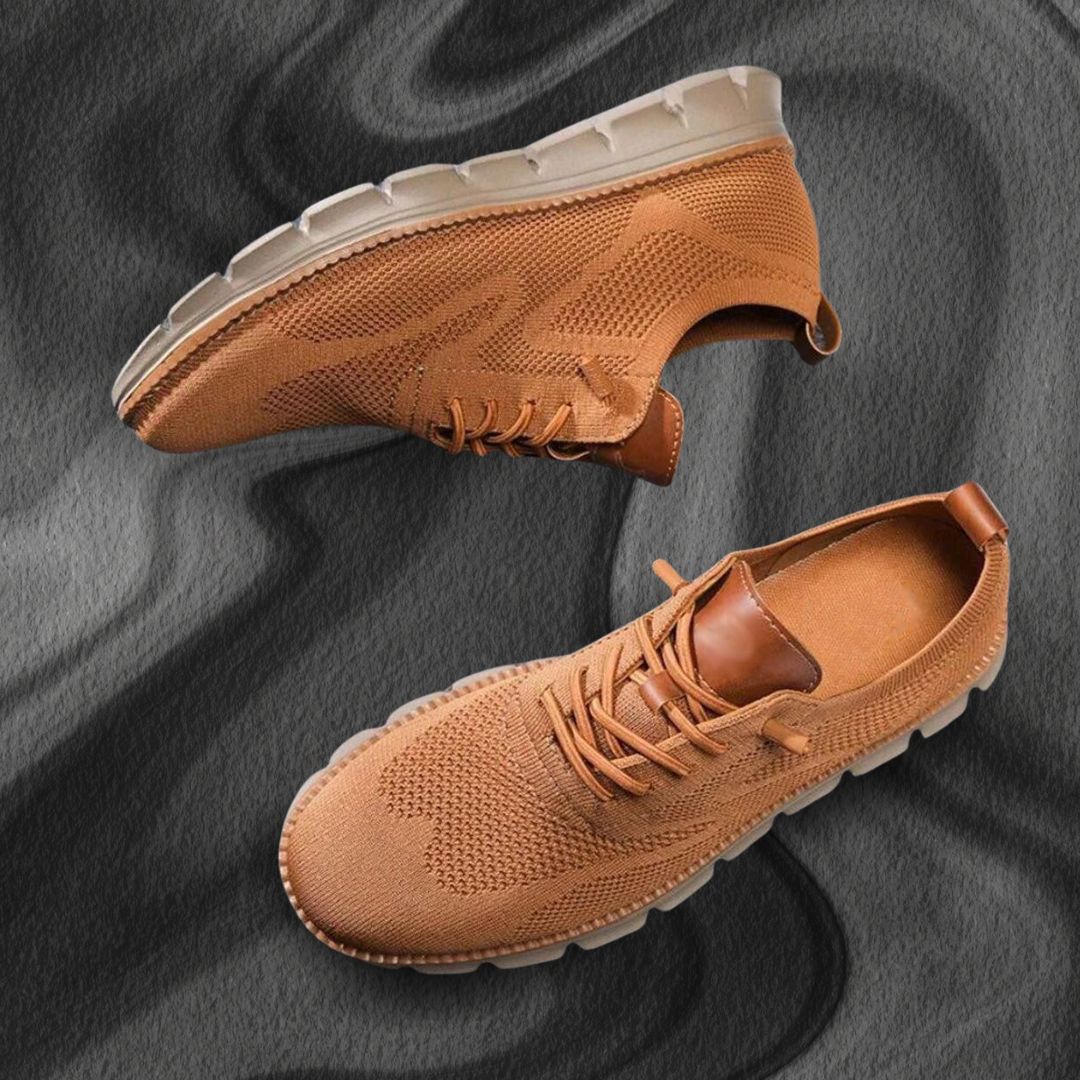 Men's Breathable Knit Lace-Up Oxford Sneakers