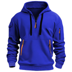 Men's Utility Quarter-Zip Hoodie with Cargo Sleeve Pocket