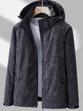 Women's Botanical Print Hooded Windbreaker Jacket