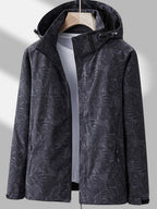 Women's Botanical Print Hooded Windbreaker Jacket