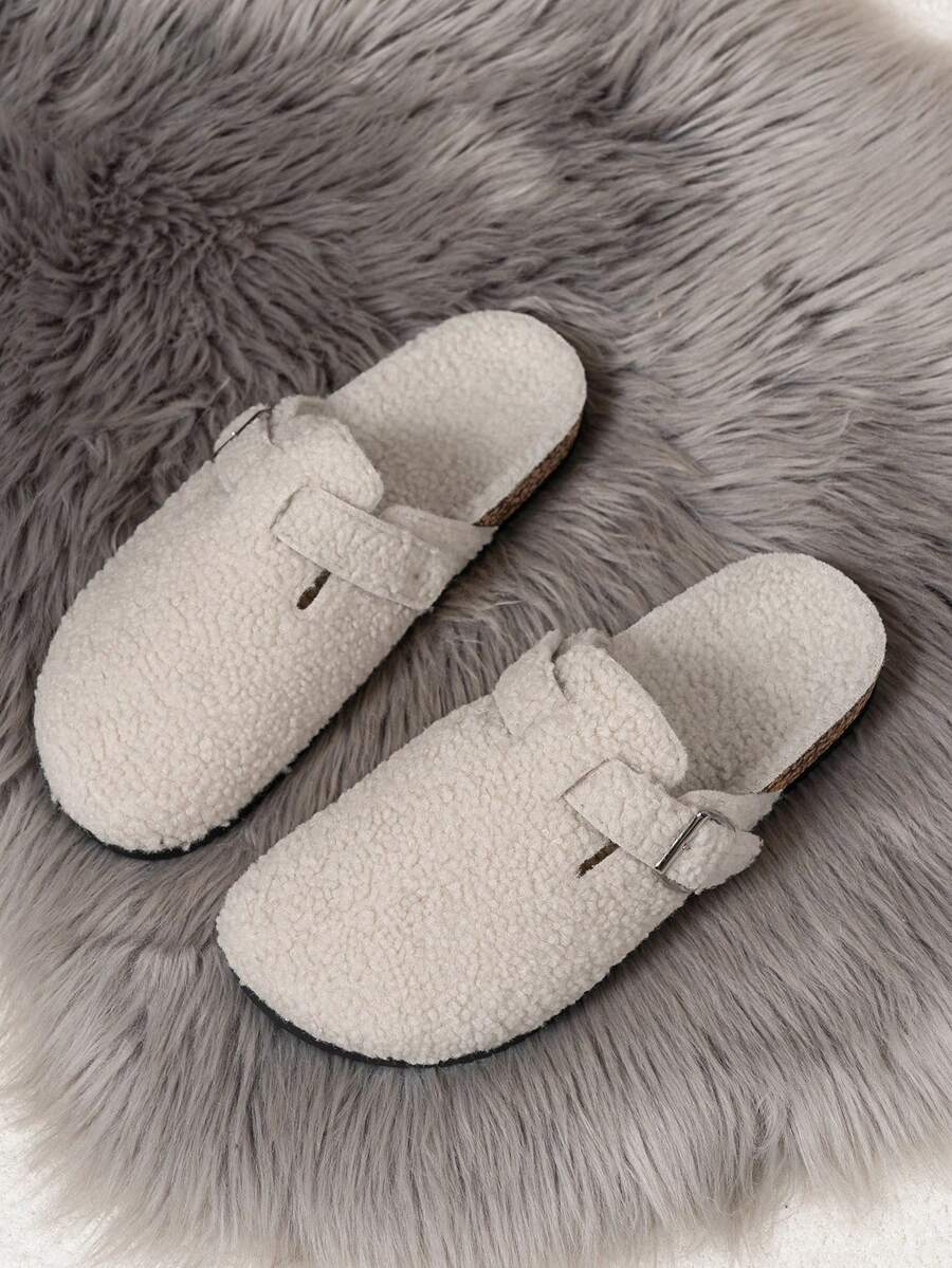 Men's Faux Suede Buckle Clogs