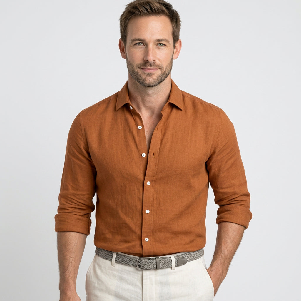 Men’s Long Sleeve Linen Shirt