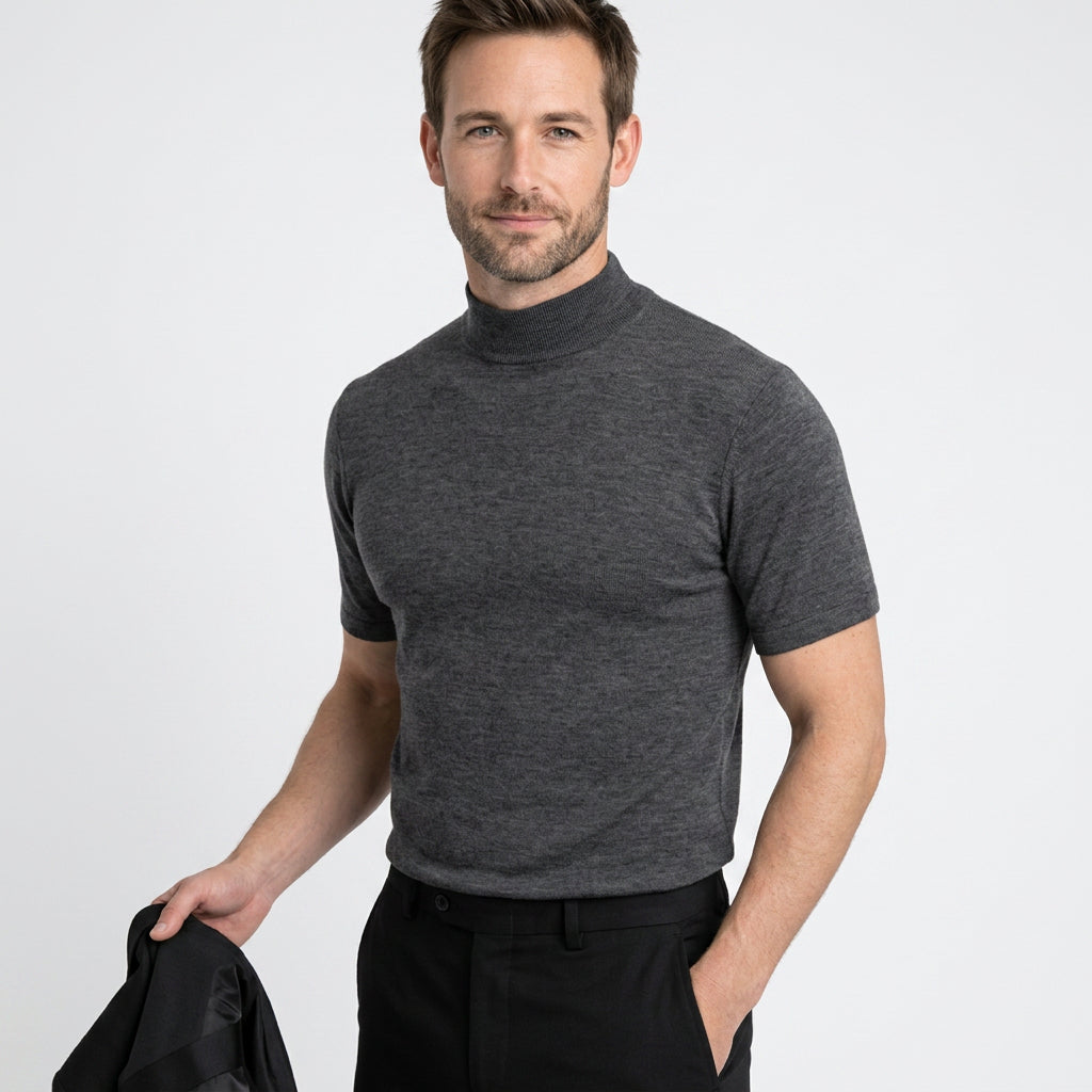 Men’s Short Sleeve Mock Neck T-Shirt