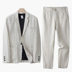 Men’s Linen Blazer and Trousers Set