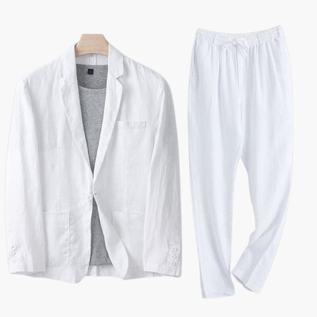 Men’s Linen Blazer and Trousers Set