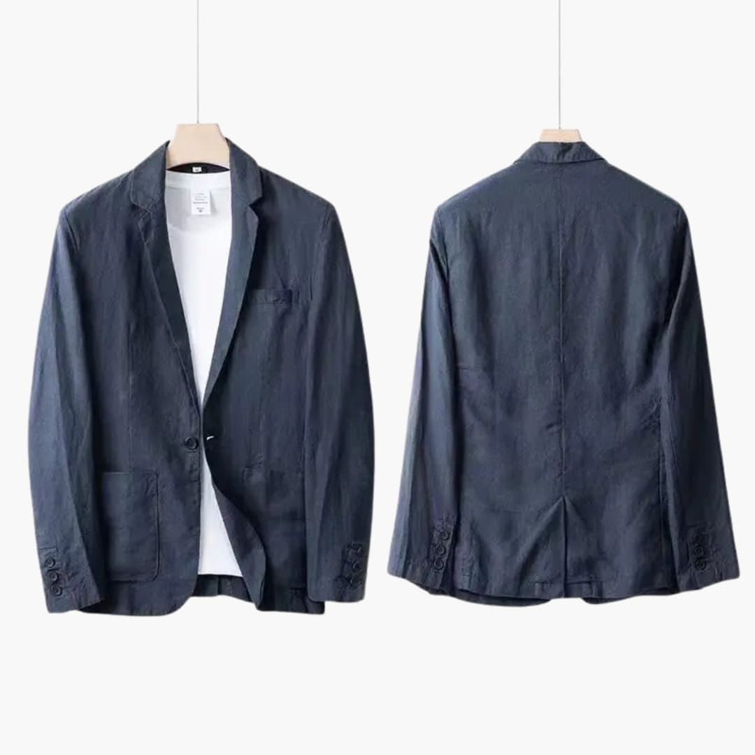 Men’s Linen Blazer and Trousers Set