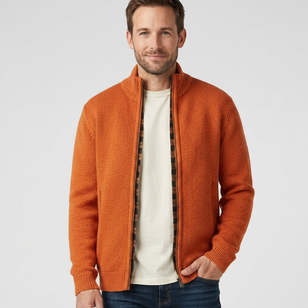 Men’s Zip Up Knit Cardigan
