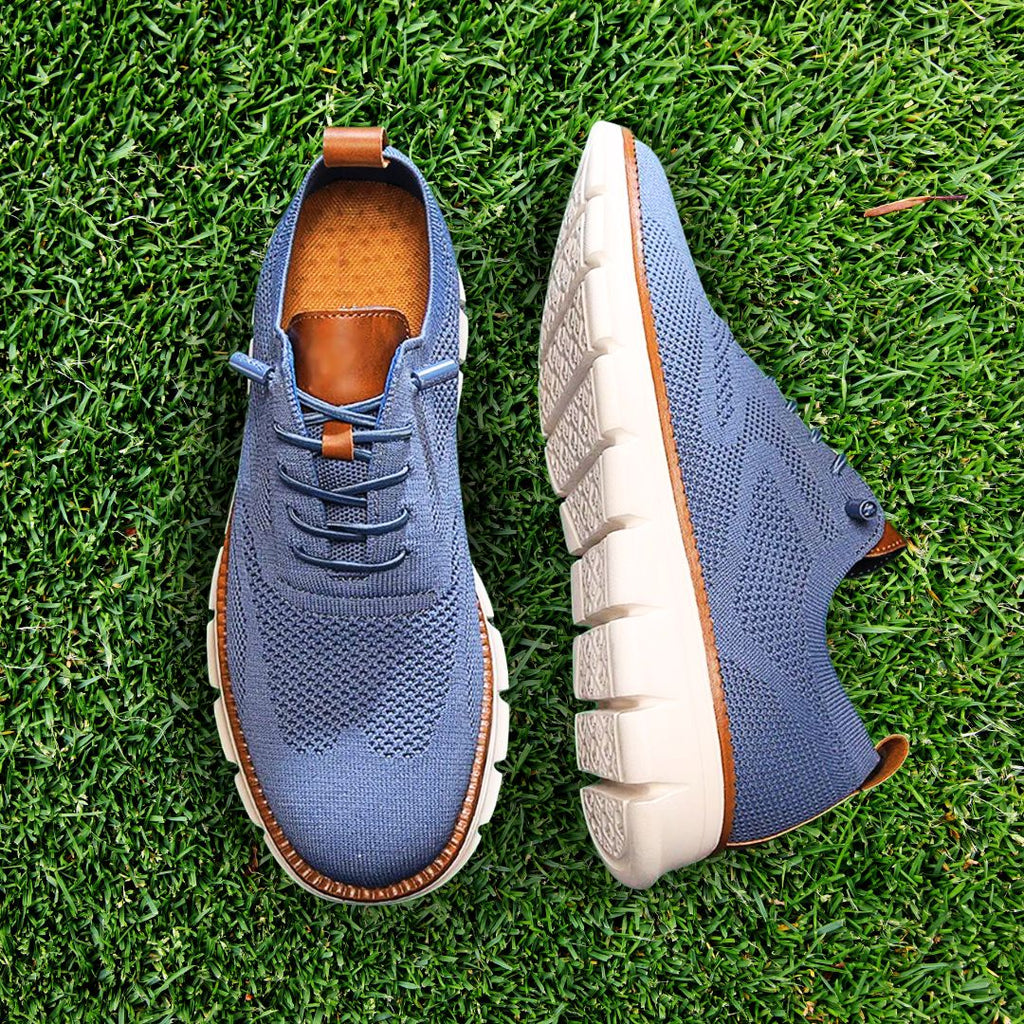 Men's Breathable Knit Lace-Up Oxford Sneakers