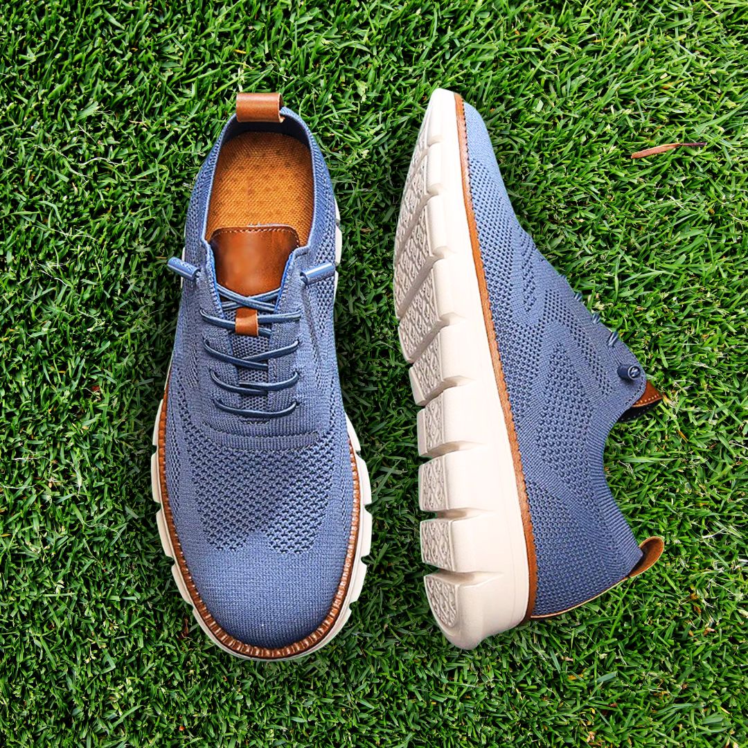 Men's Breathable Knit Lace-Up Oxford Sneakers