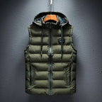 Men’s Hooded Quilted Puffer Gilet with Zip Pockets