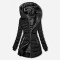 Women’s Plush Lined Hooded Quilted Puffer Coat