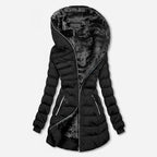 Women’s Plush Lined Hooded Quilted Puffer Coat