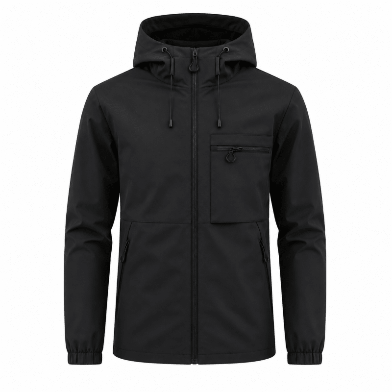 Men’s Hooded Technical Outdoor Jacket with Zip Chest Pocket