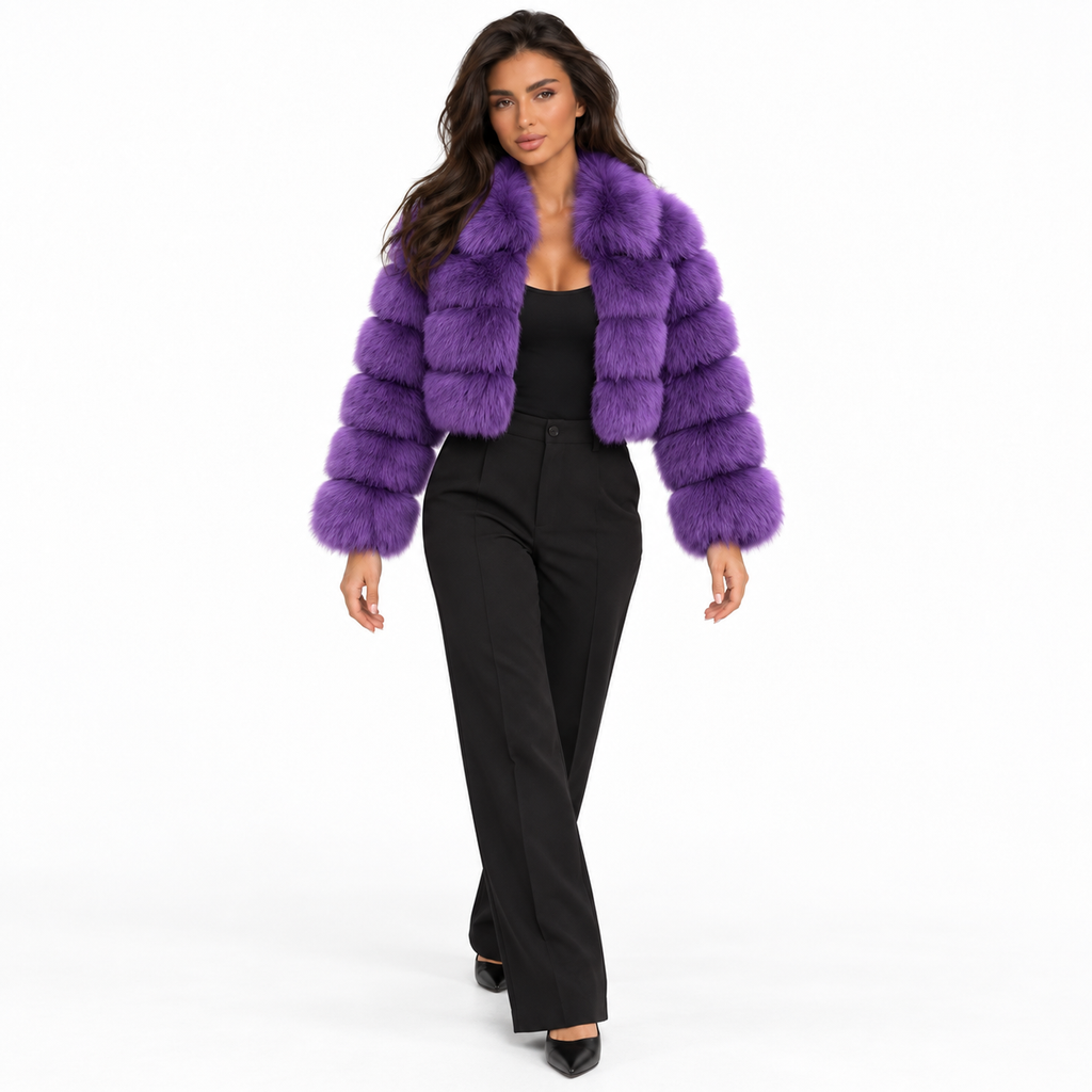 Women’s Cropped Faux Fur Jacket