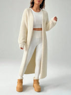 Women's Longline Open-Front Ribbed Knit Cardigan