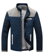 Men's Diamond Quilted Jacket with Corduroy Sleeves