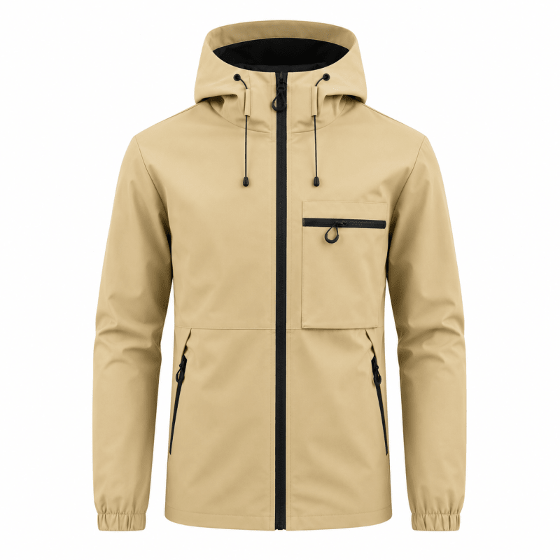 Men’s Hooded Technical Outdoor Jacket with Zip Chest Pocket