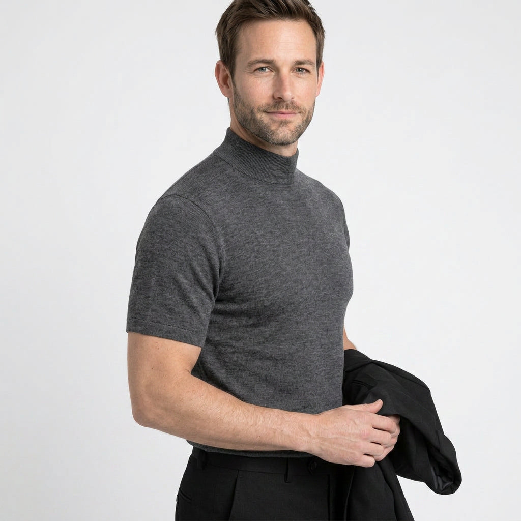 Men’s Short Sleeve Mock Neck T-Shirt