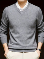 Men's Classic Fine Knit V-Neck Sweater