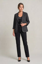 Women's Single Button Notch Collar Linen Blazer
