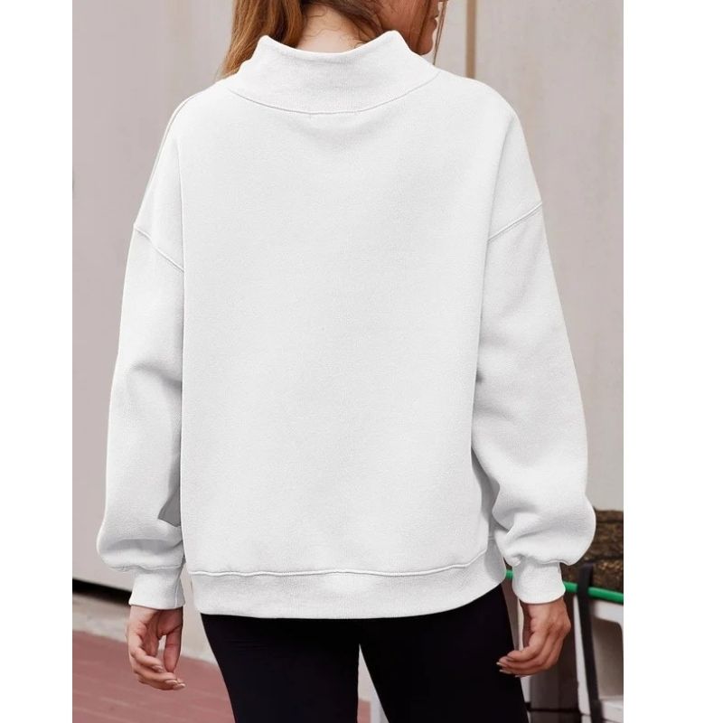 Women’s Oversized Mock Neck Fleece Lined Sweatshirt