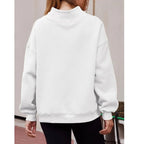 Women’s Oversized Mock Neck Fleece Lined Sweatshirt