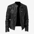 Men's Fitted Faux Leather Moto Style Jacket