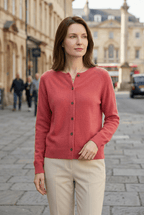Women's Round Neck Button-Up Knit Cardigan