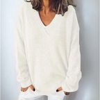 Women’s Oversized Deep V-Neck Knit Sweater