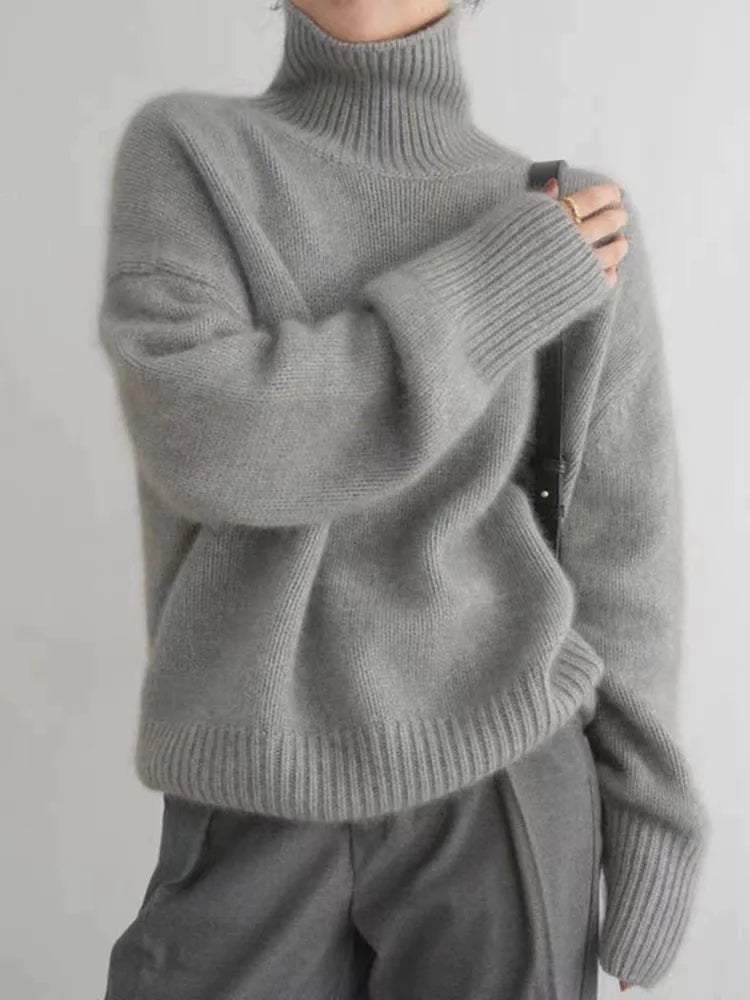 Women's Oversized Soft Knit Turtleneck Sweater