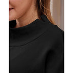 Women’s Oversized Mock Neck Fleece Lined Sweatshirt