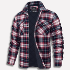 Men's Quilted Lined Plaid Flannel Shirt Jacket