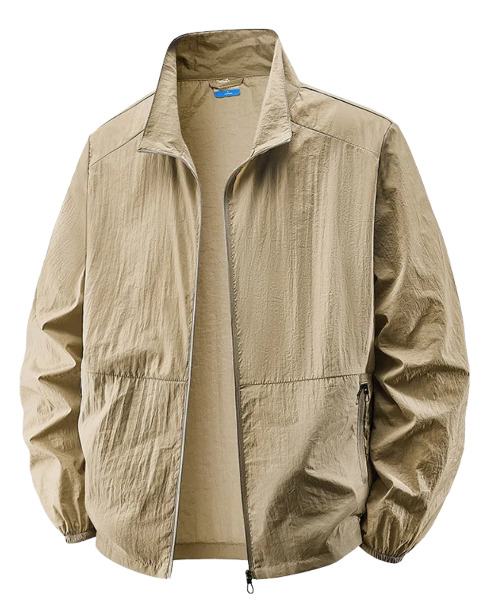 Men’s Lightweight Crinkle Texture Zip-Up Jacket
