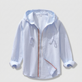 Men’s Hooded Zip-Up Overshirt with Stripe Tape Trim