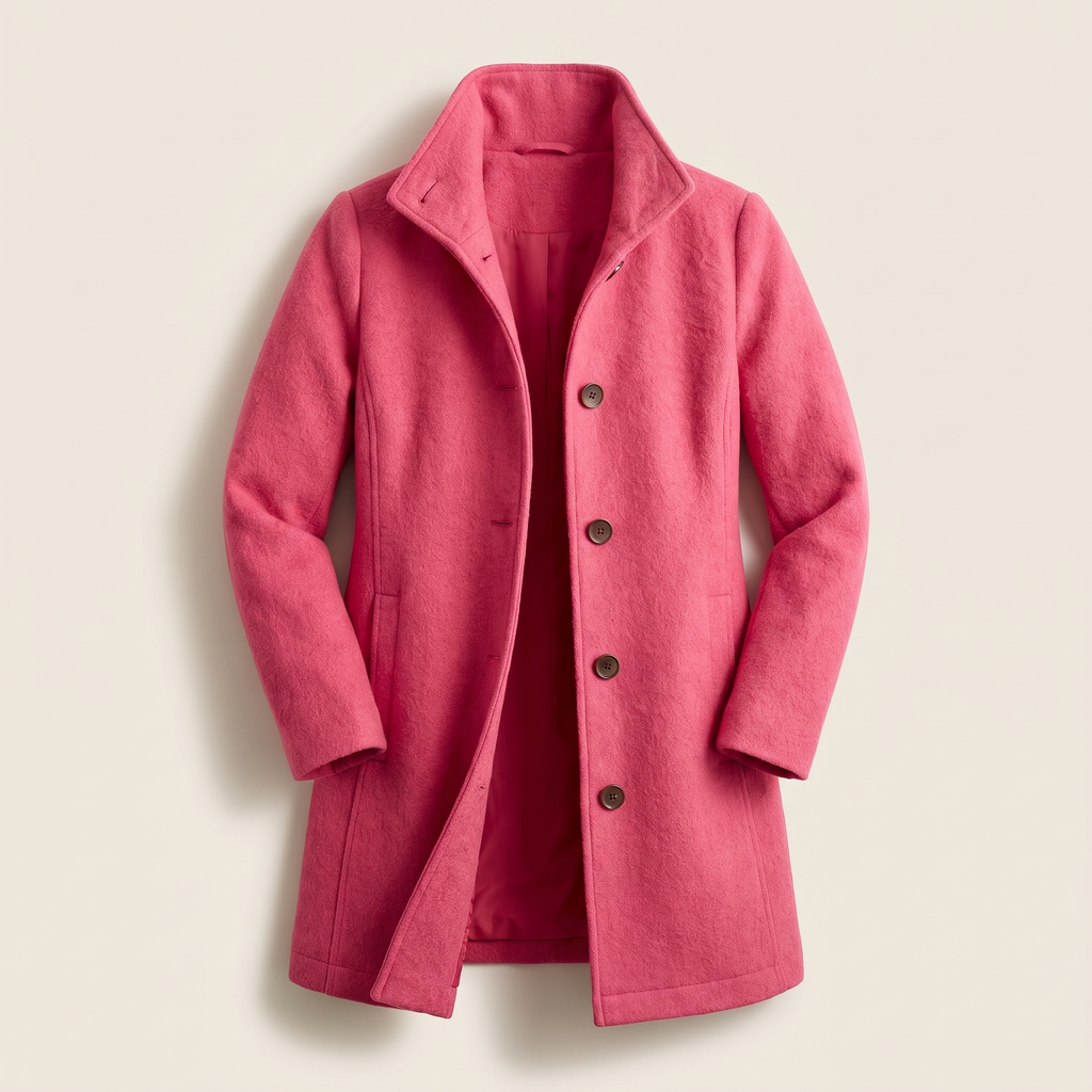 Women’s Funnel Collar Single-Breasted Coat