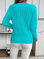 Women’s Classic Cable Knit Mock Neck Sweater