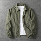 Men’s Classic Collared Zip-Up Harrington Jacket
