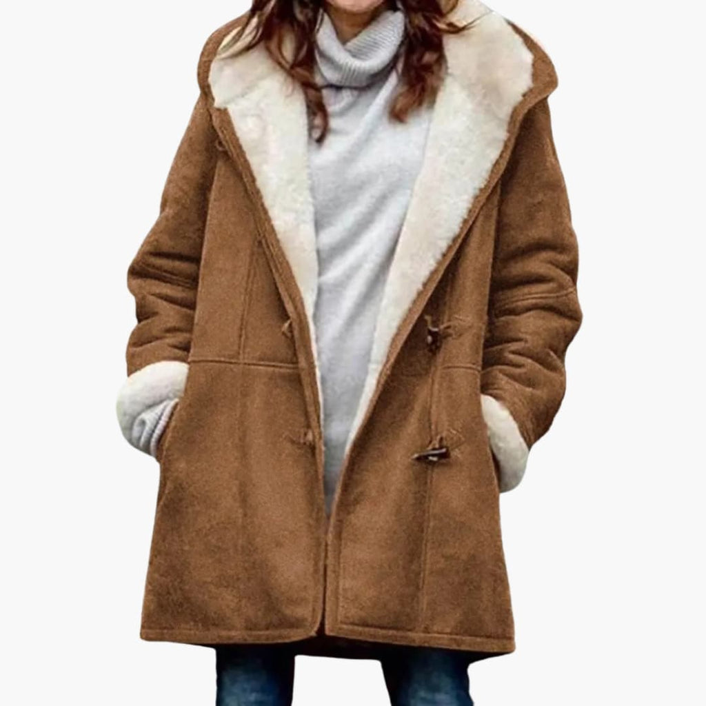 Women’s Faux Sherpa Lined Hooded Toggle Coat